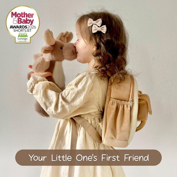 Toddler Plush Backpack with Take-Along Toy for Kids Age 2-4, Reindeer stuffed - Picture 2 of 9